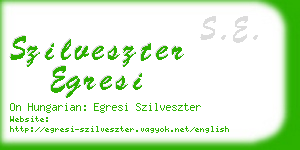 szilveszter egresi business card